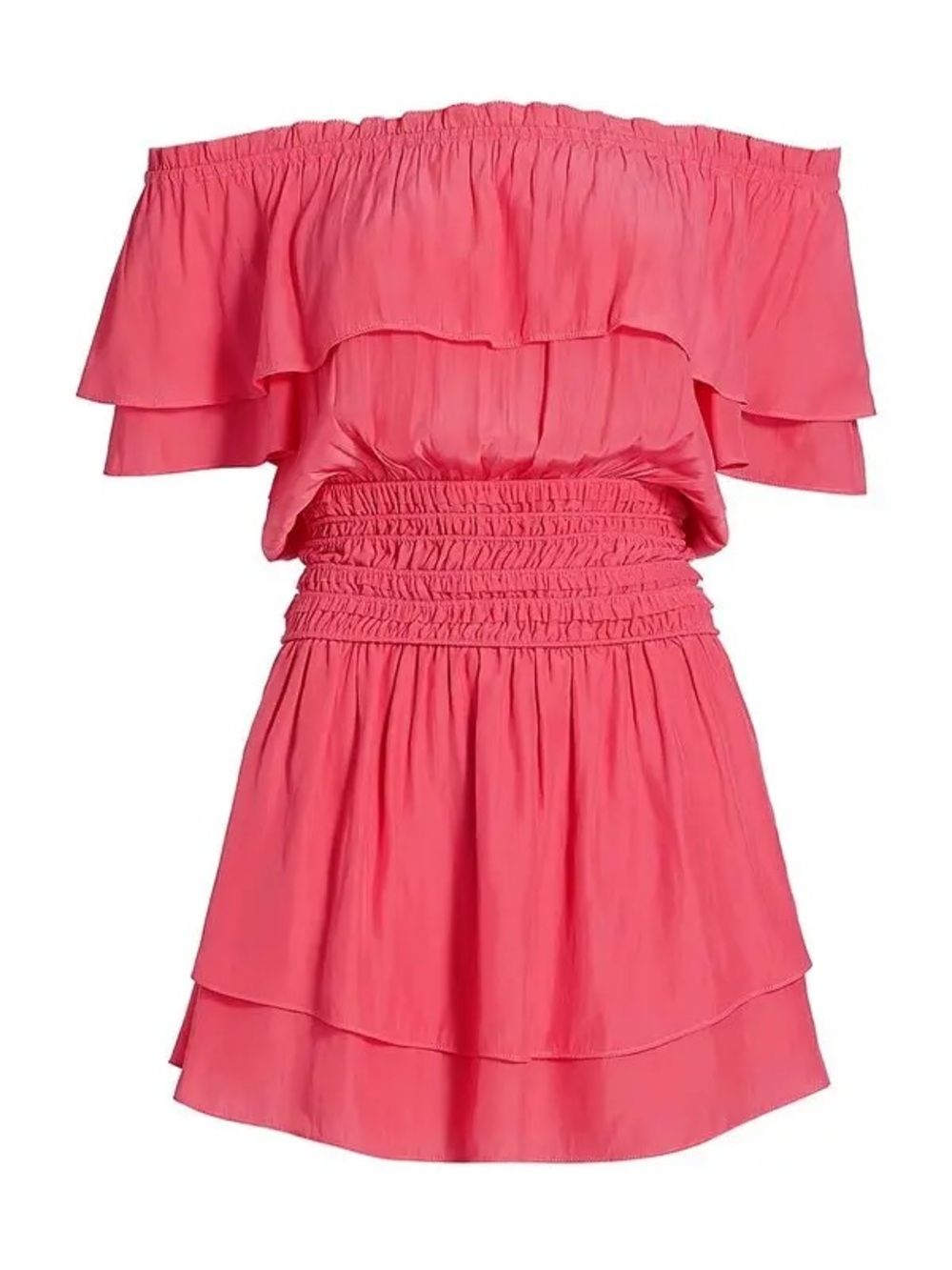 Ramy Brook Orly Off Shoulder Mini Dress Punch Pink Size M NWOT